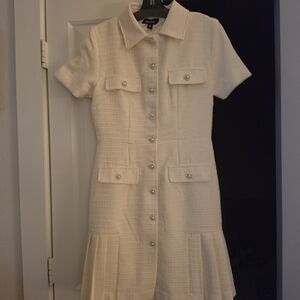 Lea & Viola Ivory/Cream Textured Lined Dress - Size M - NWT